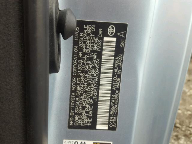 JTKDE177960099074 - 2006 TOYOTA SCION TC 蓝色 照片 10