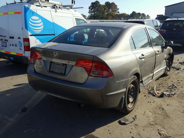 2HGFA16578H503775 - 2008 HONDA CIVIC LX GRAY photo 4