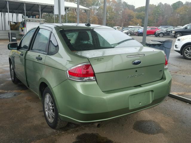 1FAHP35N48W186872 - 2008 FORD FOCUS SE GREEN photo 3