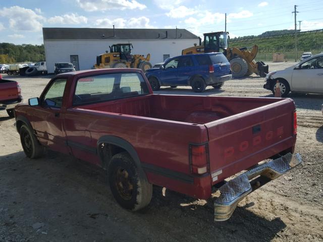 1B7FL26X5MS290425 - 1991 DODGE DAKOTA RED photo 3