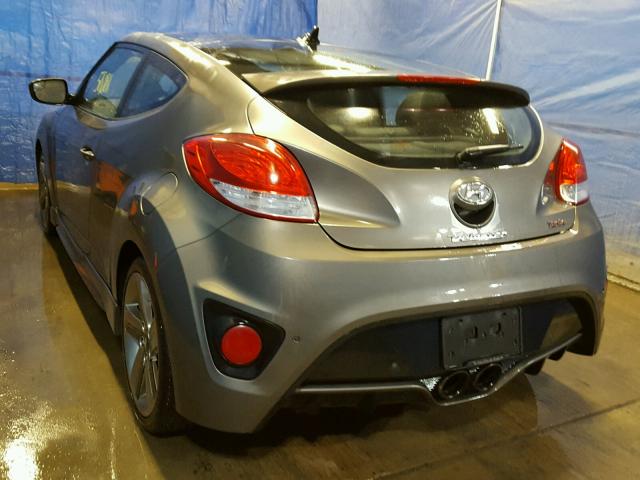 KMHTC6AE7FU216989 - 2015 HYUNDAI VELOSTER T GRAY photo 3