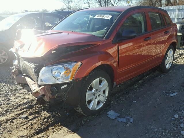 1B3HB48B17D354317 - 2007 DODGE CALIBER SX ORANGE photo 2