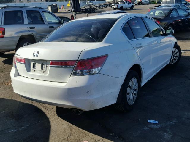 1HGCP2F30CA152012 - 2012 HONDA ACCORD LX WHITE photo 4