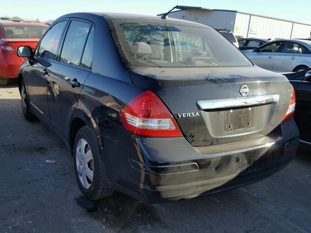 3N1BC11E29L442765 - 2009 NISSAN VERSA S BLACK photo 3