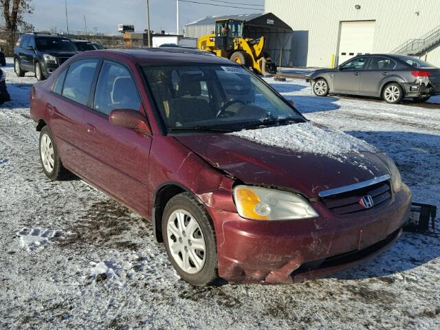 2HGES16663H924896 - 2003 HONDA CIVIC LX BURGUNDY photo 1