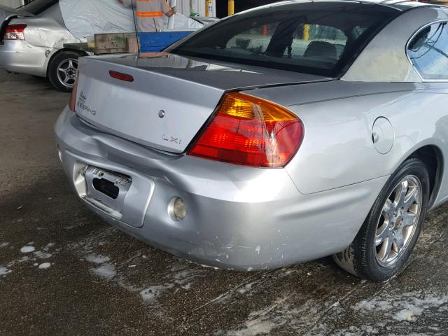 4C3AG52H01E026511 - 2001 CHRYSLER SEBRING LX SILVER photo 9