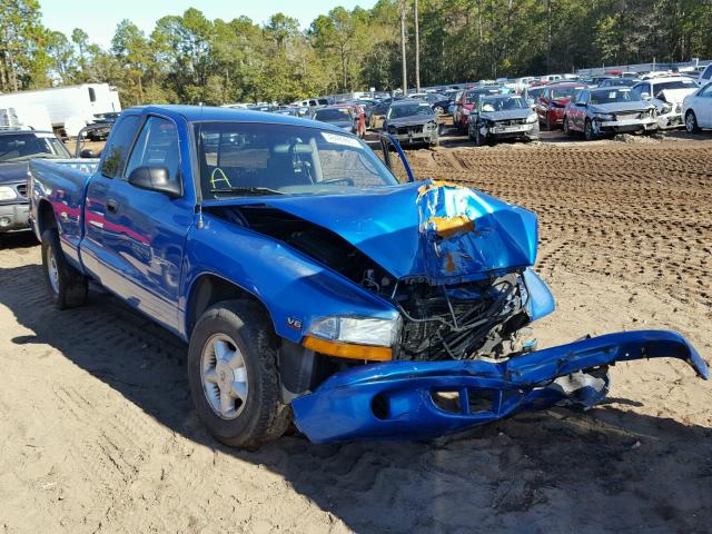 1B7GL22X6YS537502 - 2000 DODGE DAKOTA BLUE photo 1