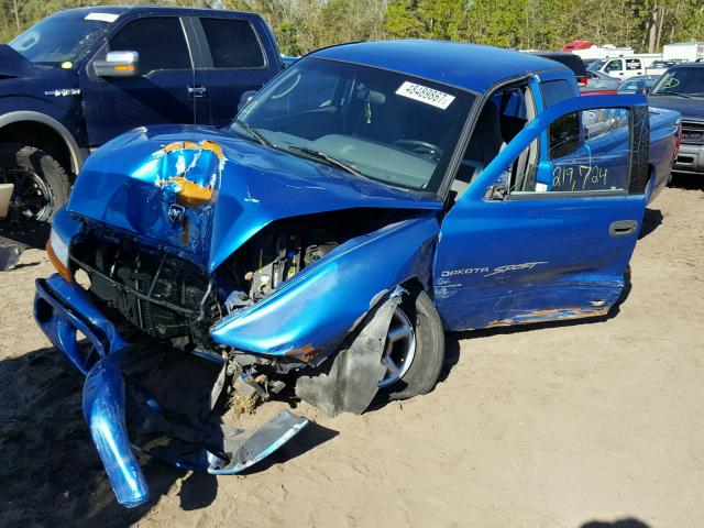 1B7GL22X6YS537502 - 2000 DODGE DAKOTA BLUE photo 2