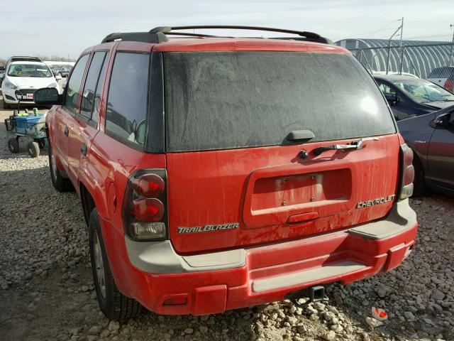 1GNDS13S722505241 - 2002 CHEVROLET TRAILBLAZE RED photo 3