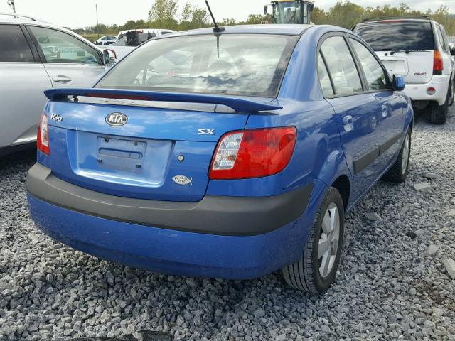 KNADE223296543296 - 2009 KIA RIO BASE BLUE photo 4