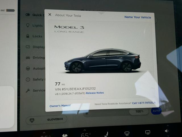 5YJ3E1EAXJF052132 - 2018 TESLA MODEL 3 ნაცრისფერი ფოტო 8
