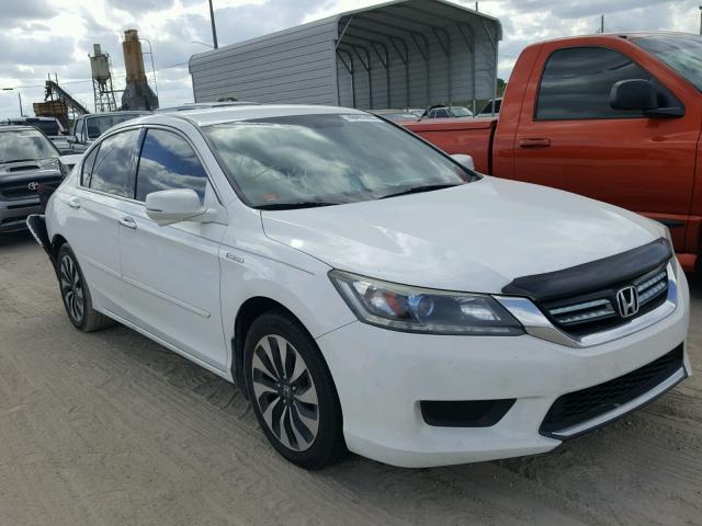 1HGCR6F33EA005090 - 2014 HONDA ACCORD HYB WHITE photo 1