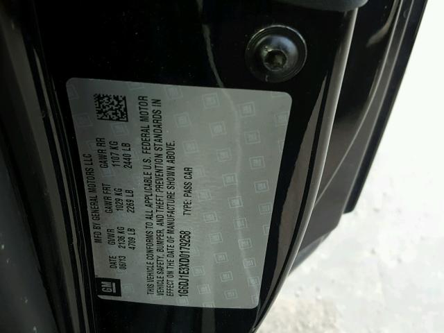 1G6DJ1E3XD0179258 - 2013 CADILLAC CTS PERFOR أسود صورة 10