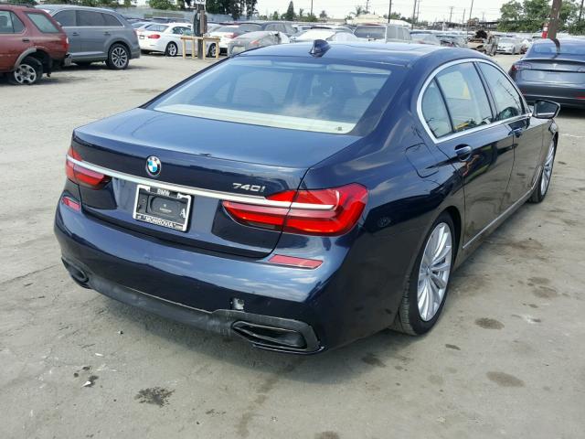 WBA7E2C54JG741812 - 2018 BMW 740 I BLUE photo 4