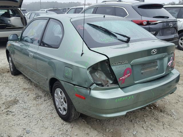 KMHCG35C43U243090 - 2003 HYUNDAI ACCENT GL GREEN photo 9