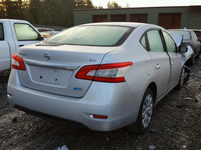 3N1AB7AP9EL674082 - 2014 NISSAN SENTRA S SILVER photo 4