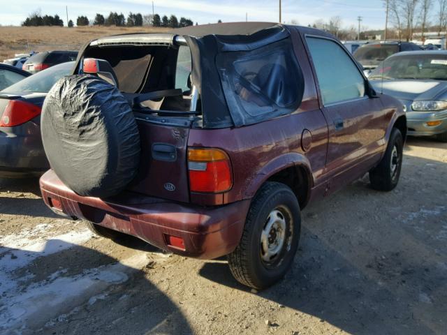 KNDJA623825123143 - 2002 KIA SPORTAGE BURGUNDY photo 4