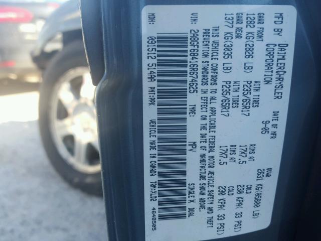 2A8GF68416R674625 - 2006 CHRYSLER PACIFICA T GREEN photo 10