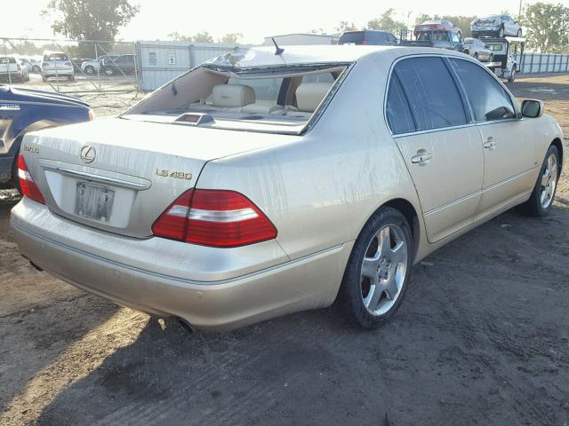 JTHBN36F540152206 - 2004 LEXUS LS 430 GOLD photo 4