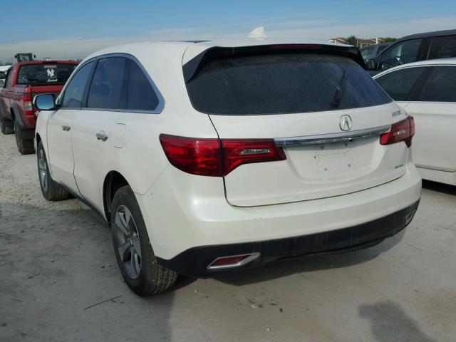 5FRYD4H22EB009939 - 2014 ACURA MDX WHITE photo 3