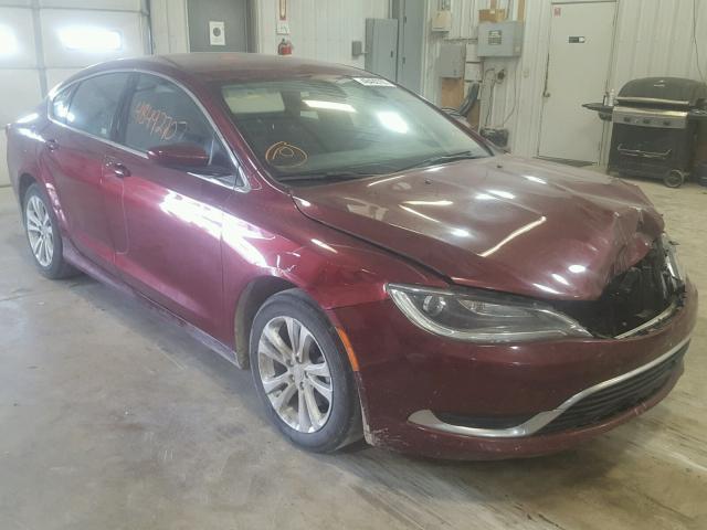 1C3CCCAB9FN639712 - 2015 CHRYSLER 200 LIMITE BURGUNDY photo 1