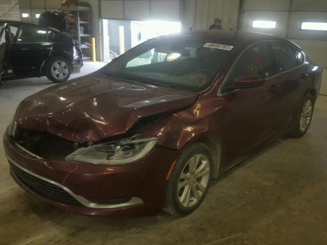 1C3CCCAB9FN639712 - 2015 CHRYSLER 200 LIMITE BURGUNDY photo 2