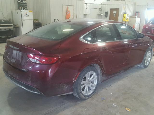 1C3CCCAB9FN639712 - 2015 CHRYSLER 200 LIMITE BURGUNDY photo 4