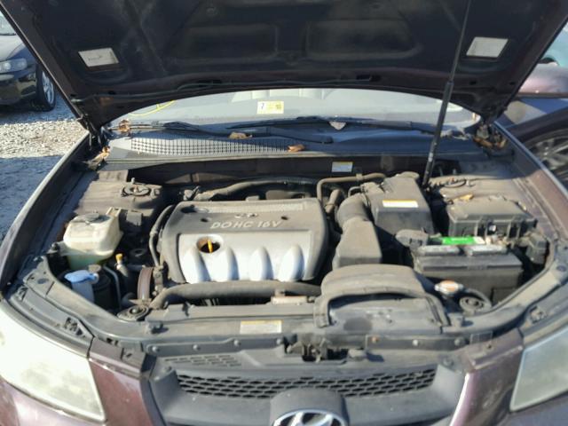 5NPEU46C66H161290 - 2006 HYUNDAI SONATA GLS MAROON photo 6