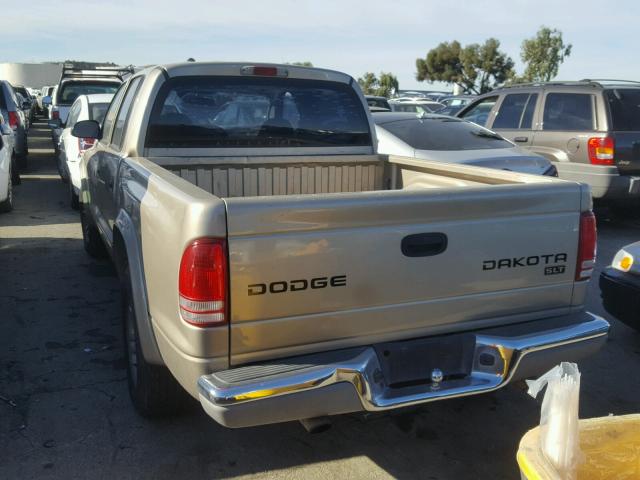 1D7HL48N13S350298 - 2003 DODGE DAKOTA QUA BEIGE photo 3