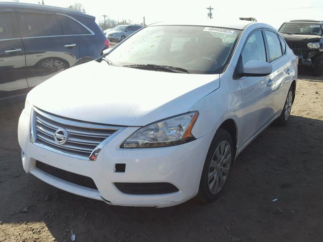 3N1AB7AP2EY250648 - 2014 NISSAN SENTRA S WHITE photo 2