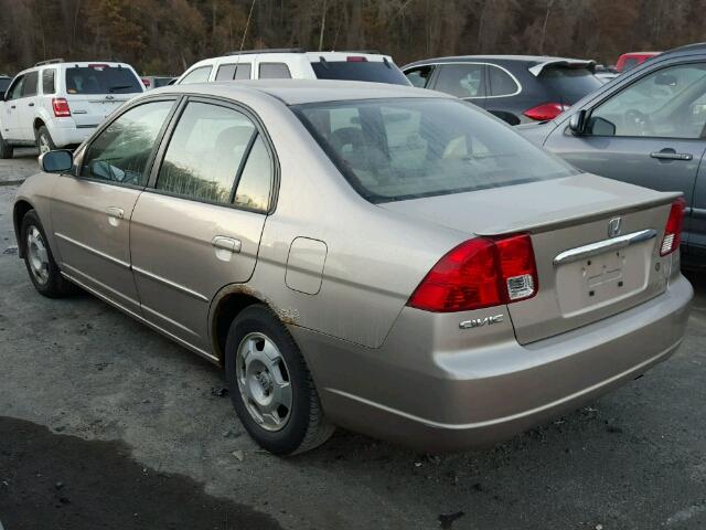 JHMES96673S016235 - 2003 HONDA CIVIC HYBR GOLD photo 3