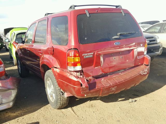 1FMYU94145KC78857 - 2005 FORD ESCAPE LIM RED photo 3