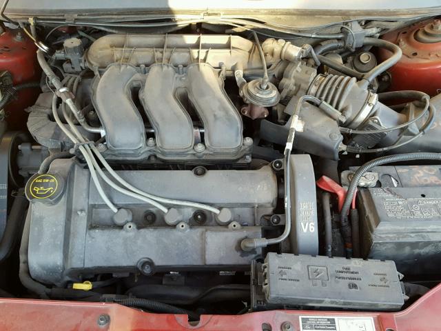 1FAHP56S11A275883 - 2001 FORD TAURUS SEL RED photo 7