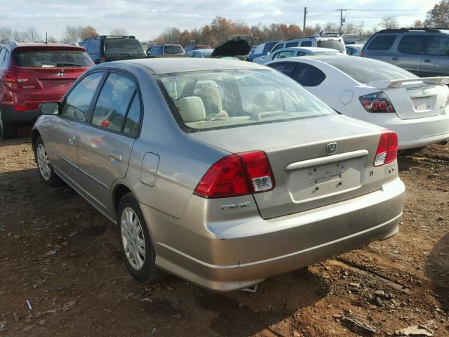 2HGES16514H636566 - 2004 HONDA CIVIC LX BEIGE photo 3