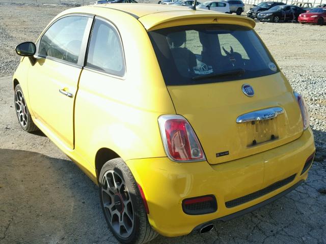 3C3CFFBR1CT109654 - 2012 FIAT 500 SPORT YELLOW photo 3