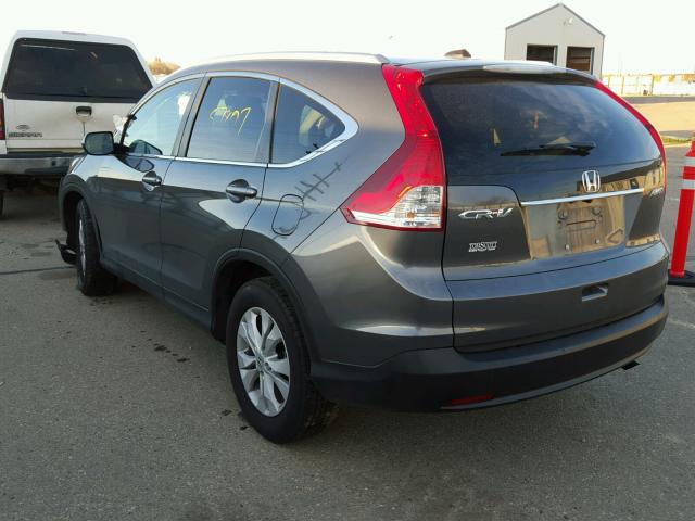 2HKRM4H7XDH610999 - 2013 HONDA CR-V EXL GRAY photo 3