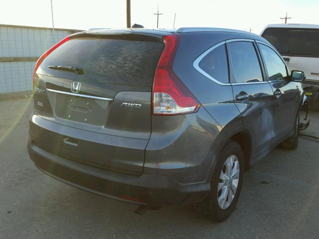 2HKRM4H7XDH610999 - 2013 HONDA CR-V EXL GRAY photo 4