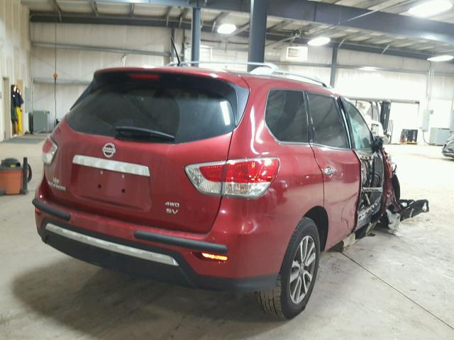 5N1AR2MM0EC704686 - 2014 NISSAN PATHFINDER RED photo 4