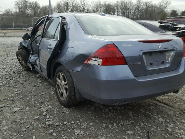 1HGCM56857A104498 - 2007 HONDA ACCORD EX BLUE photo 3