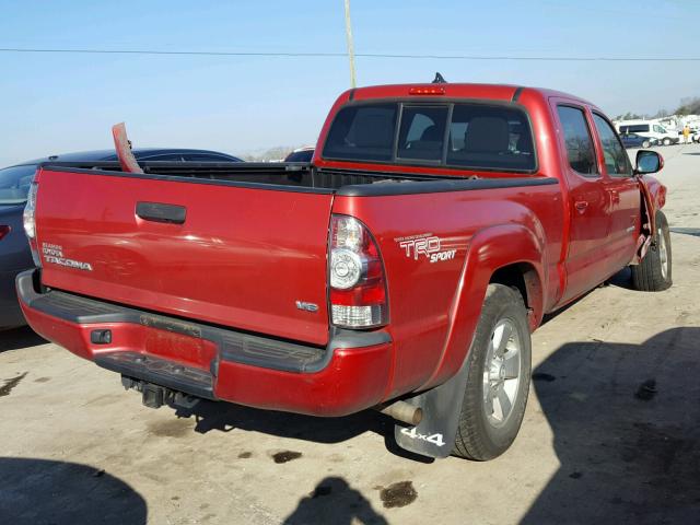 5TFMU4FN6DX017947 - 2013 TOYOTA TACOMA DOU RED photo 4