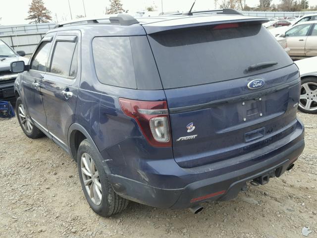 1FMHK8D84BGA49638 - 2011 FORD EXPLORER X BLUE photo 3