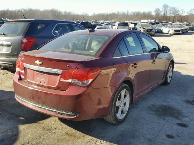 1G1PE5SB3F7118953 - 2015 CHEVROLET CRUZE LT BURGUNDY photo 4