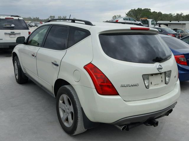 JN8AZ08T44W223920 - 2004 NISSAN MURANO SL WHITE photo 3