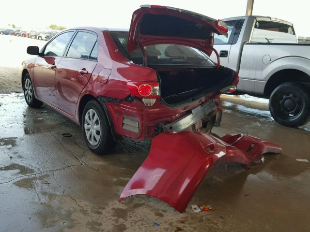 2T1BU4EE9BC656988 - 2011 TOYOTA COROLLA BA RED photo 3