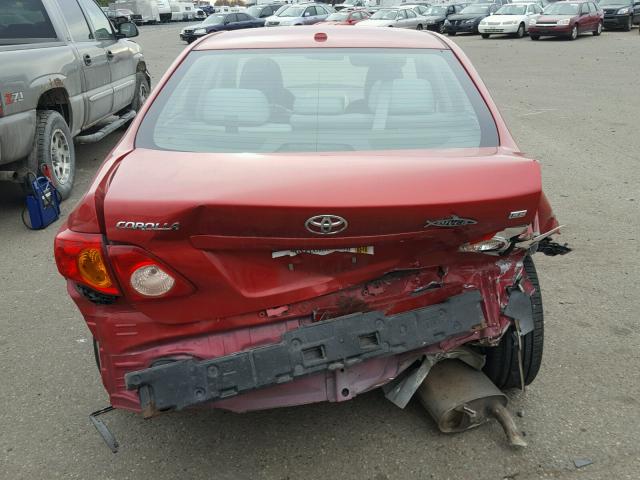 2T1BU4EE7AC274988 - 2010 TOYOTA COROLLA BA RED photo 9