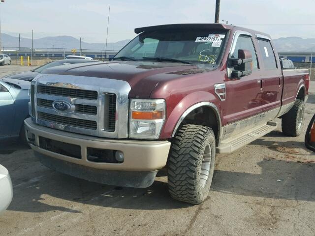 1FTWW3BR2AEB04399 - 2010 FORD F350 SUPER MAROON photo 2