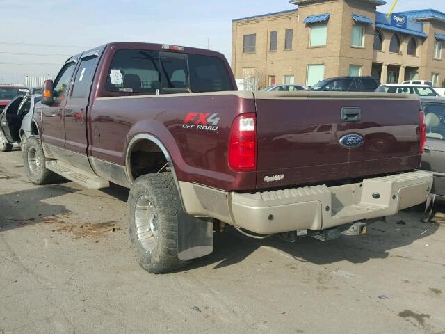 1FTWW3BR2AEB04399 - 2010 FORD F350 SUPER MAROON photo 3