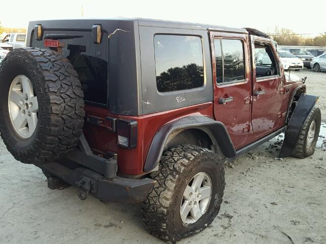 1J4GA69128L597005 - 2008 JEEP WRANGLER U BURGUNDY photo 4