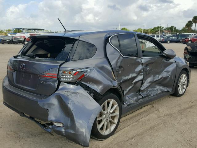 JTHKD5BH7C2050706 - 2012 LEXUS CT 200 GRAY photo 4