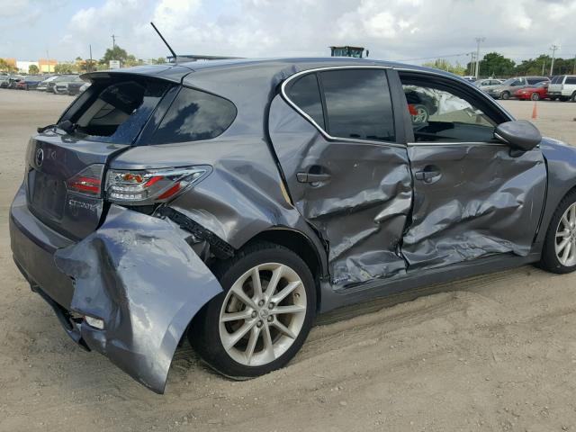 JTHKD5BH7C2050706 - 2012 LEXUS CT 200 GRAY photo 9